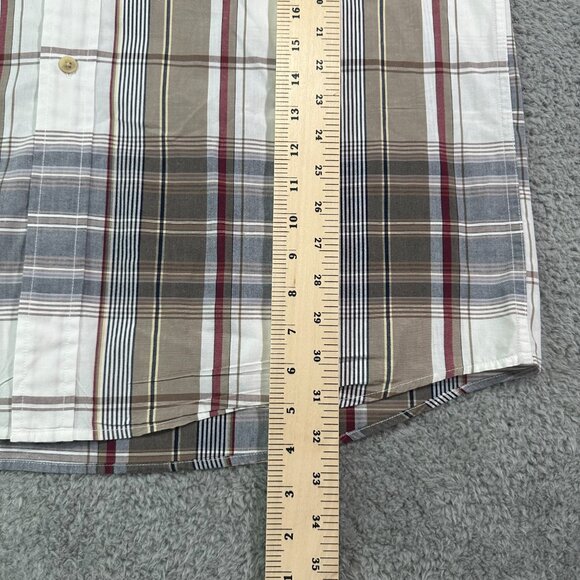 PENDLETON Men's Shirt Size Large Plaid Brown Button Down Short Sleeve - Picture 8 of 10